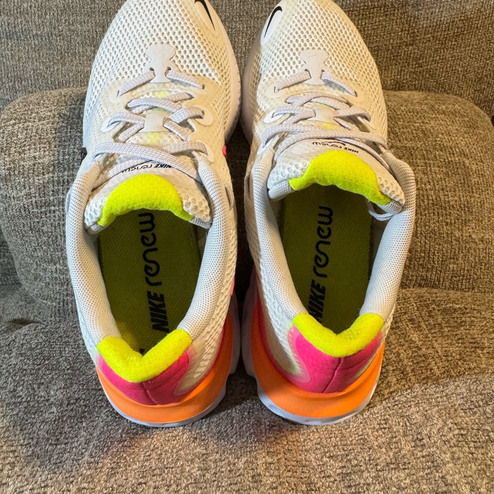 Nike Women's Renew Running shoes Size 7.5 White/Pink/Orange/Yellow/Black - Picture 4 of 7